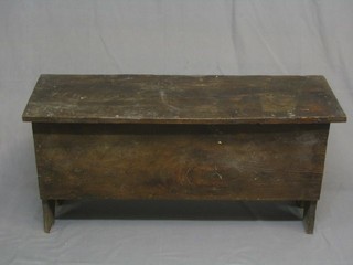 A 17th Century oak coffer of panelled construction 38"