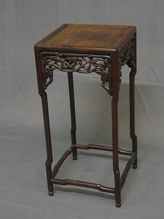 A 19th Century square Padouk wood jardiniere stand 11"