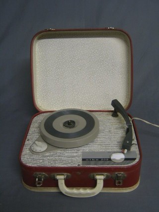 A 1960's Alba 209 portable record player in fibre carrying case