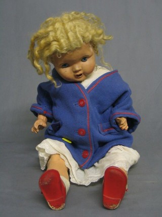 A 1930's/40's composition walking doll (f)