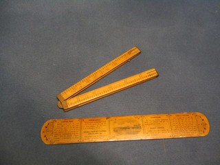 A Victorian postal ruler and paper folder decorated the beach and cliffs at Cromer, together with a wooden folding 24" gauge