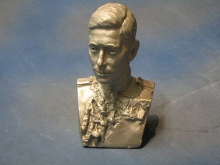 A plaster head and shoulders portrait bust of King George VI 9"
