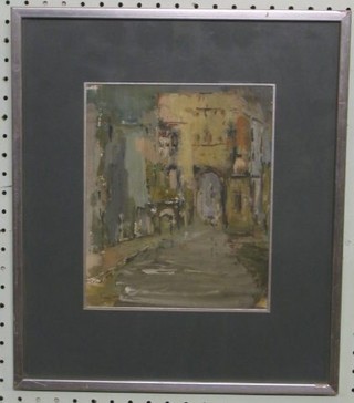 Leedham, impressionist oil painting "Castle Gateway" 9" x 7" signed