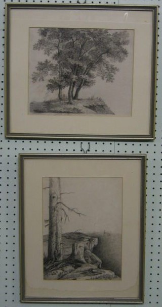 A pair of etchings "Trees" 9" x 11" and 10" x 8"