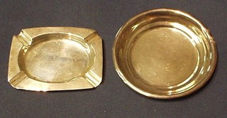 An oval silver ashtray 4" and a circular ditto 4"