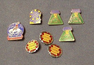 3 1966 Butlins Minehead enamelled badges, 3 1967 Filey Butlins enamelled badges, 1967 Butlins Braves Club badge and a 1963 Butlins Bognor badge