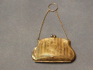 A lady's silver purse with engine turned decoration Birmingham 1918 inscribed
