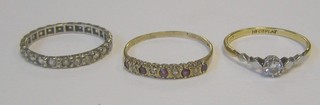 3 various gold dress rings