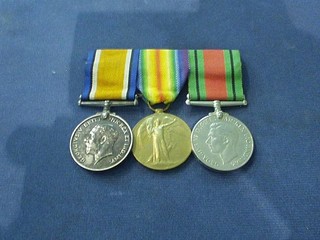 A group of 3 medals to 536040 Sapper W A Mayhew Royal Engineers comprising British War medal, Victory medal and Defence medal
