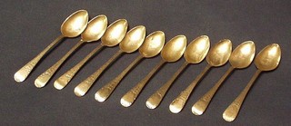 A set of 10 Victorian Scots silver Old English pattern spoons with bright cut decoration Edinburgh 1864, 5 ozs