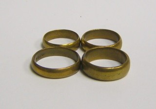 4 gilt metal wedding bands