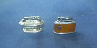 A Ronson Queen Anne silver plated table lighter and a 1950's Ronson Senator table lighter