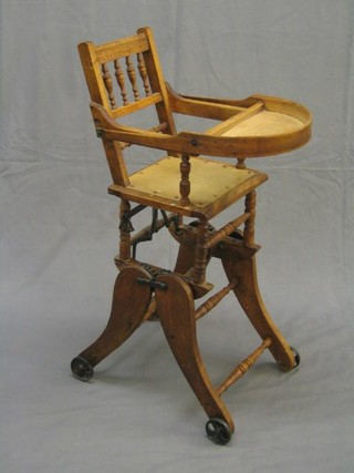 A childs Victorian metamorphic high chair