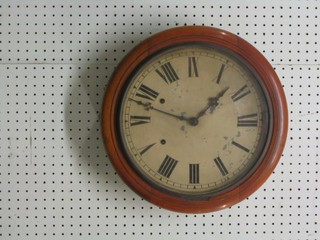 A 19th Century Continental 8 day striking wall clock with painted dial with Roman numerals 12"