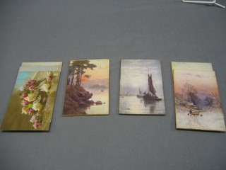 A small collection of coloured postcards