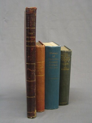 1 vol C B Fry "The Book of Cricket", 1 vol "The Captain Magazine For Boys 1910" 1 vol. "History of Yorkshire County Cricket Club 1924-1949", 1 vol "Fight for the Ashes 1926"