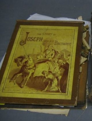 A 19th Century wooden double sided jigsaw puzzle "The Story of Joseph and His Brethren" with instruction pamphlet 