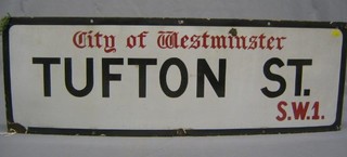 A City of Westminster enamelled street sign "Tufton Street SW1" 