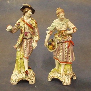 A pair of 19th Century Continental porcelain figures of Lady and Gentleman 9" (r)