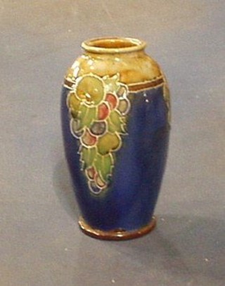 A circular Royal Doulton salt glazed vase, the base incised EB Royal Doulton England 8700, 6"