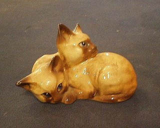 A Beswick figure of 2 curled kittens, base impressed 1296, 5"