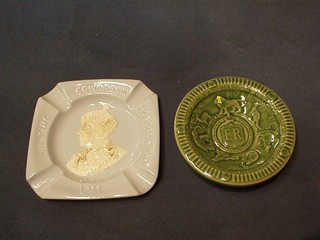 A Wade QEII 1953 Coronation ashtray 5" and an Edward VIII pottery ashtray 5"