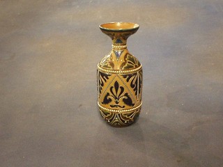 A Lambeth Doulton  salt glazed club shaped vase with flared mouth, the base marked J Swift & Sons Lambeth, incised 9877, 7"