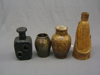 A collection of studio pottery vases