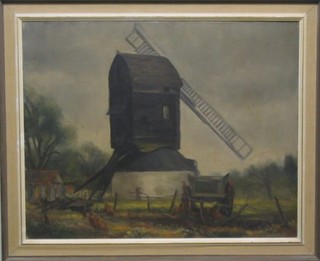 Dalzile, oil painting on canvas "Old Mill Outwood Surrey" indistinctly signed 16" x 19"