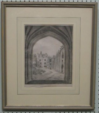 A 19th Century etching "Lambeth Palace From the Gateway" 11" x 8"