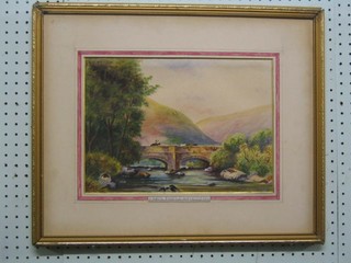 Watercolour "Fingel Bridge" monogrammed SEG 10" x 14"