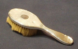 A childs silver hair brush with engine turned decoration, London 1943
