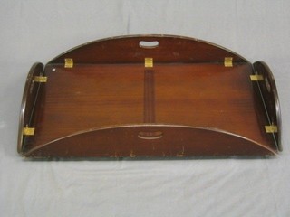 A mahogany folding butlers tray 41"