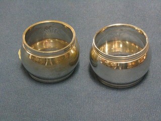 6 silver plated napkin rings and 6 silver plated and gold plated napkin rings, boxed