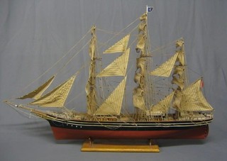 A fully rigged wooden model of a tea clipper 44"
