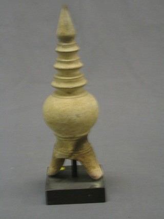 An Eastern carved stone finial 12"