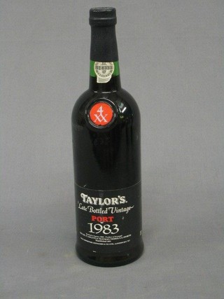 A bottle of 1983 Taylors Late Bottled Vintage Port
