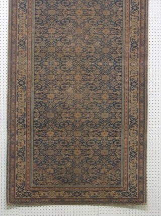 A machine made Persian style rug (some wear), removed from the SS Belgenland F Deck RM.18,   71" x 35"