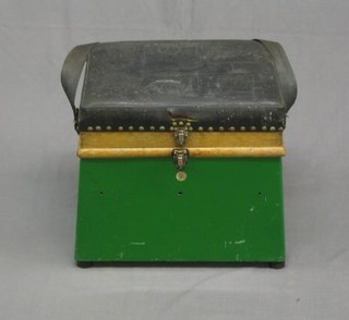 A fisherman's stool/box and contents of various floats etc