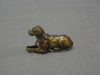 A tin plate model of a dog marked Nero 4 1/2"