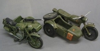 An Action Man motorcycle and side car and 1 other (f)