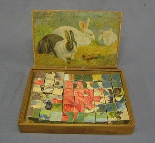 A childs 19th Century German 6 sided jigsaw puzzle marked Jakcbs Germany