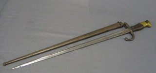 A French chassepot bayonet, the blade dated 1877
