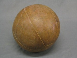 An old leather medicine ball