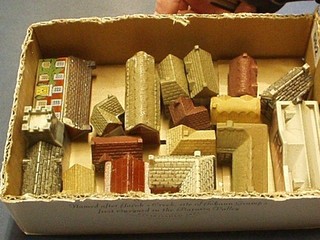 17 various Wade models of buildings