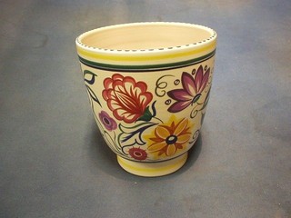 A 1960's Poole Potter jardiniere, base with rubber stamp mark and A, 7"
