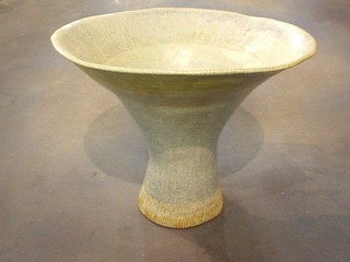 A flared Art Glass pottery vase, base marked RL, 11"