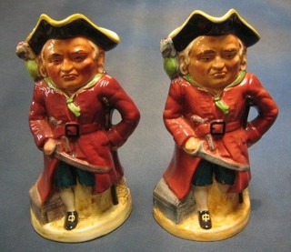 2 1930's pottery Toby jugs in the form of Pirates, 1 base set a musical box