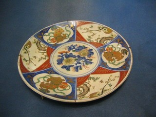 A pair of 19th Century Imari porcelain plates with panel decoration 12"