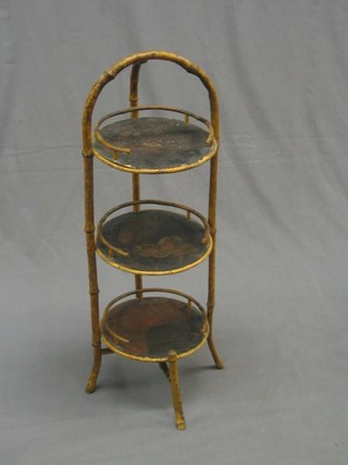 An Art Deco bamboo 3 tier cake stand